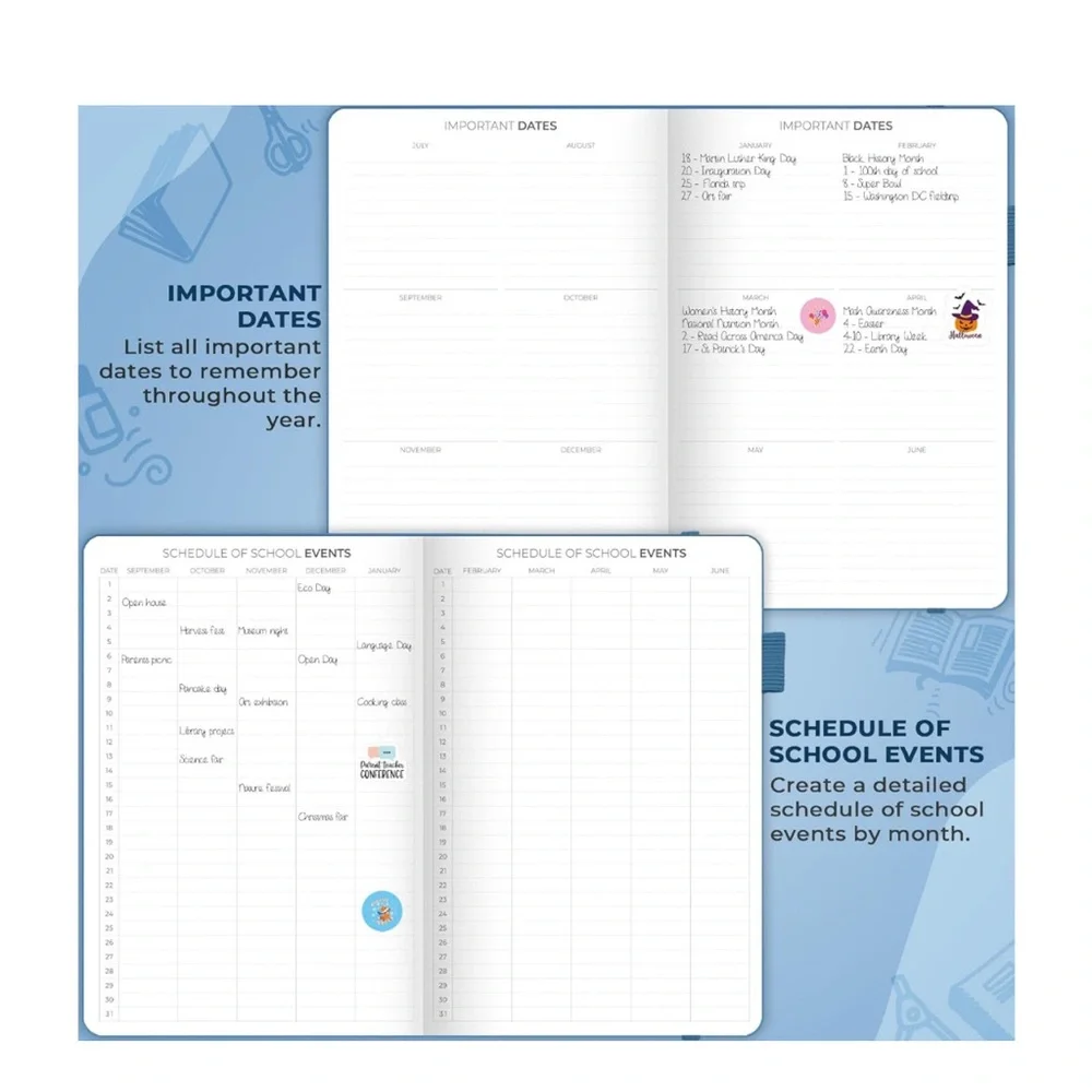 Clever Fox Teacher Planner School Year Planner w/Calendars & Lesson Plans 7”x10”